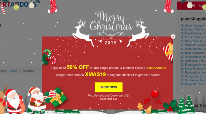 Hot Update on SJ Xmas Free Responsive Joomla Extension