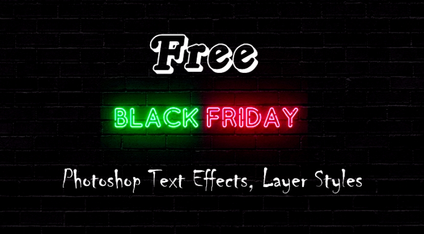 Free Photoshop Text Effects, Layer Styles for Black Friday